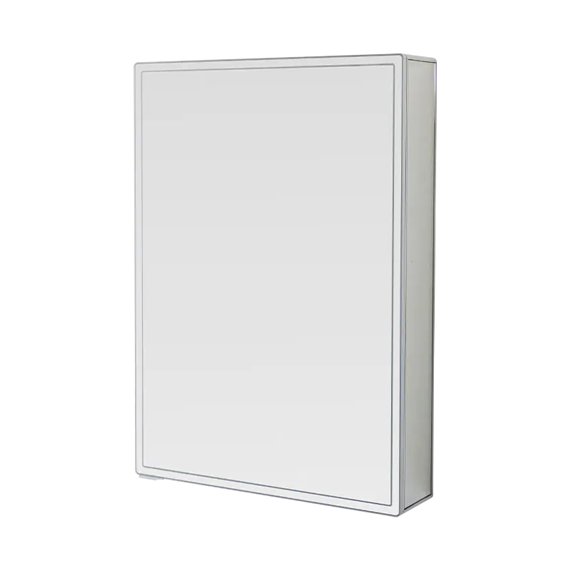 ตู้กระจกห้องน้ำอัจฉริยะประตูเดียวพร้อมกระจกแต่งหน้า LED Backlit
